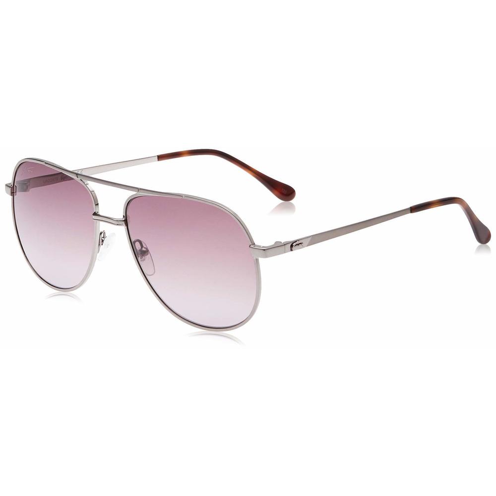 NEW Lacoste L222S 035 Grey Aviator Sunglasses with Brown Lenses 60/16/140